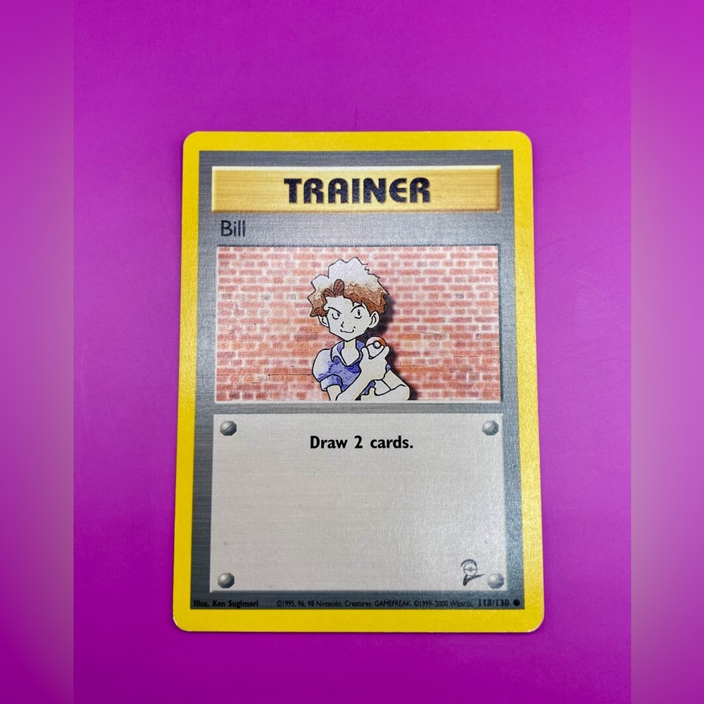 POKÉMON BILL TRAINER CARD; Very RARE; 1st Edition; 91/102; Base Pack. NEW.